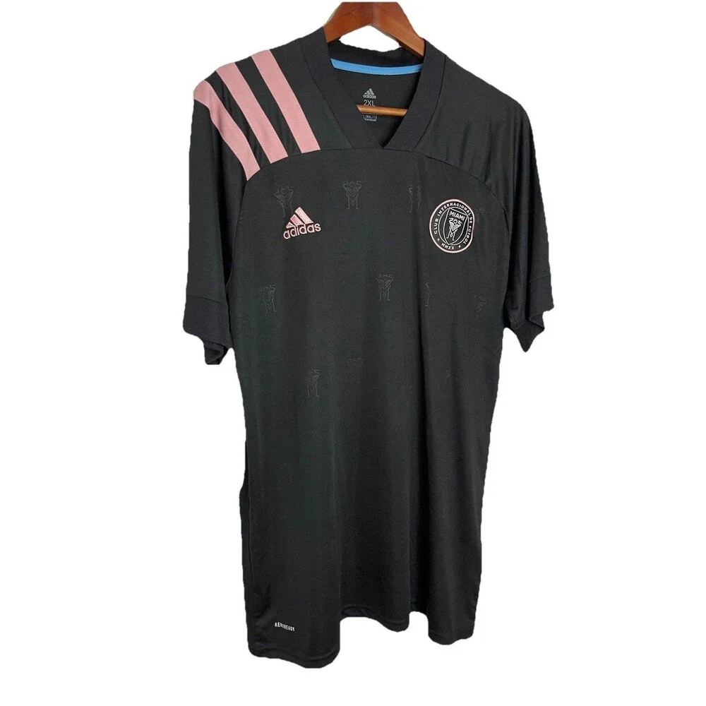 Adidas Climalite Men's 2XL Black Inter Miami Soccer Embossed Jersey Patches